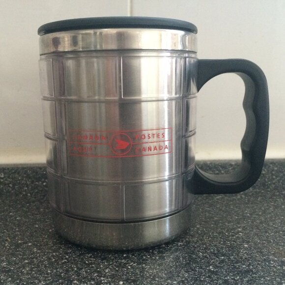 Canada Post Travel Tumbler Stainless Steel Black Lid Logo 400ml 14 oz - Picture 3 of 10